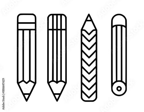 Pencil illustration icon in outline design version