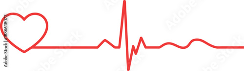 Heart Beat Line ECG Love Symbol Medical Pulse Illustration