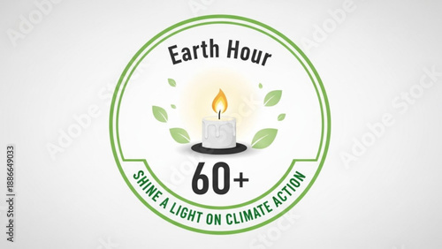 Earth Hour Candle Logo Symbolizing Climate Action and Sustainability
