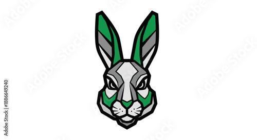 Cartoon rabbit holding balloon isolated