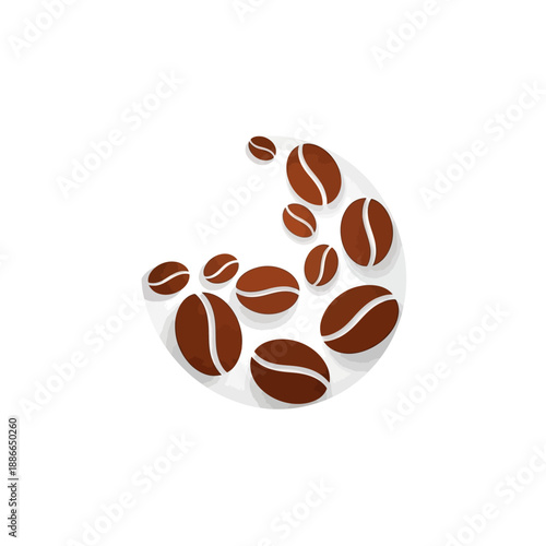 Arrangement of Coffee Beans in a Circular Pattern