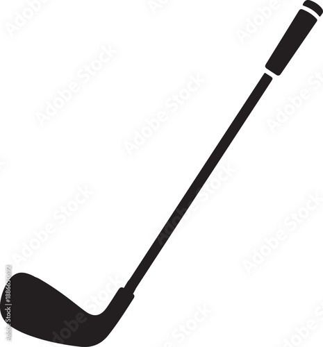 Golf club silhouette icon, close up of iron or wedge golf club flat vector, golf club icon, golf stick for sports apps, vector illustration