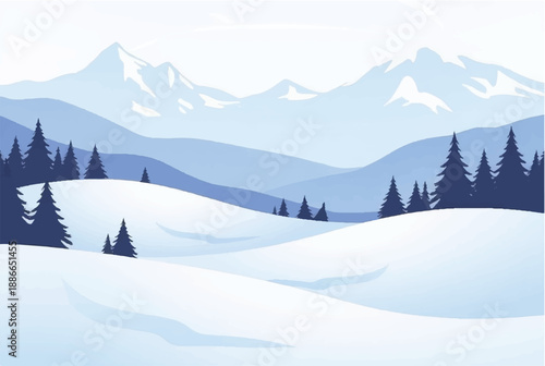 Mountain covered with snowy. Mountain landscape. Illustration of snowy mountain landscape.