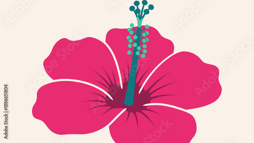 Vibrant hibiscus flower illustration showcasing intricate details and beauty in natures design.