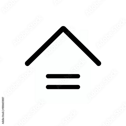 Real estate app icon with house and equal sign.