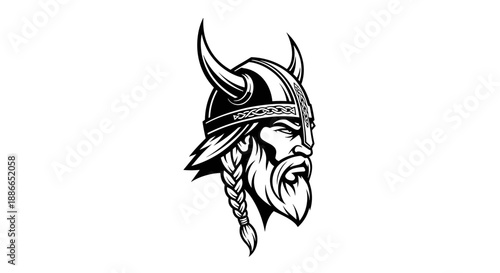 Viking Warrior Head Profile Illustration 1.