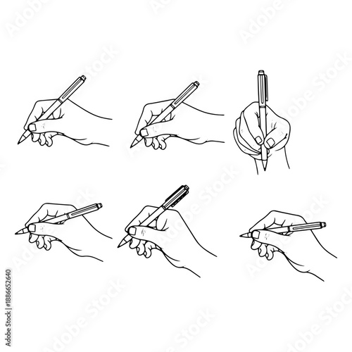 Human Hand Holding Pen and Pencil Silhouette Pack: Different Writing Styles Vector
Collection of Hand Gestures Holding Pen and Pencil: Professional Writing Silhouettes
Modern Vector Set of Hands Wri