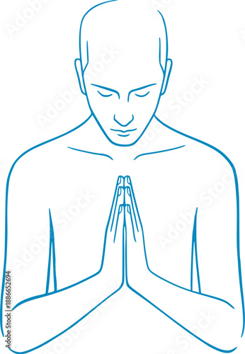Prayer lineal man art draw design