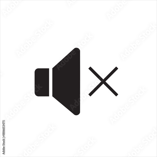 mute icon, vector illustration of a traffic sign