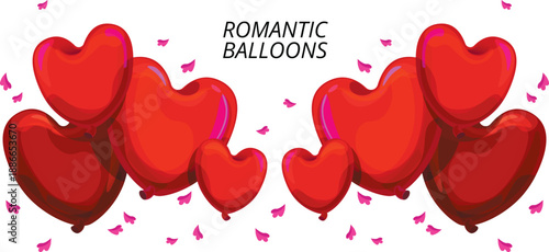 Red heart balloons 