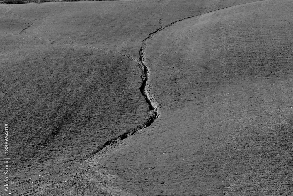 Obraz premium Italia panorami della Toscana in bianco e nero. Provincia di Siena,Val D'Orcia e Chianti Senese. Toscana, Italia 
