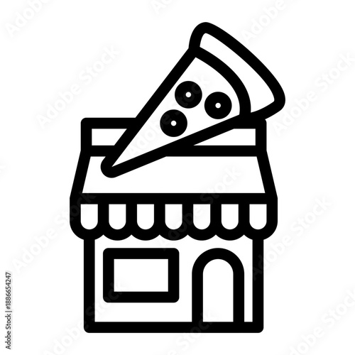 pizza shop icon design illustration simple