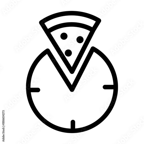pizza time icon design illustration simple