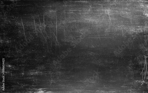  Empty blank dark dirty school board wall banner background. Blank black chalkboard with chalk image.