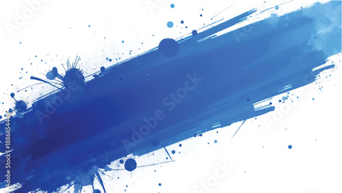 Blue paint brush strokes abstract background. Brush strokes art. Ble brush stroke on white background. 