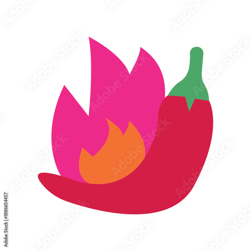 chilli hot icon design illustration simple