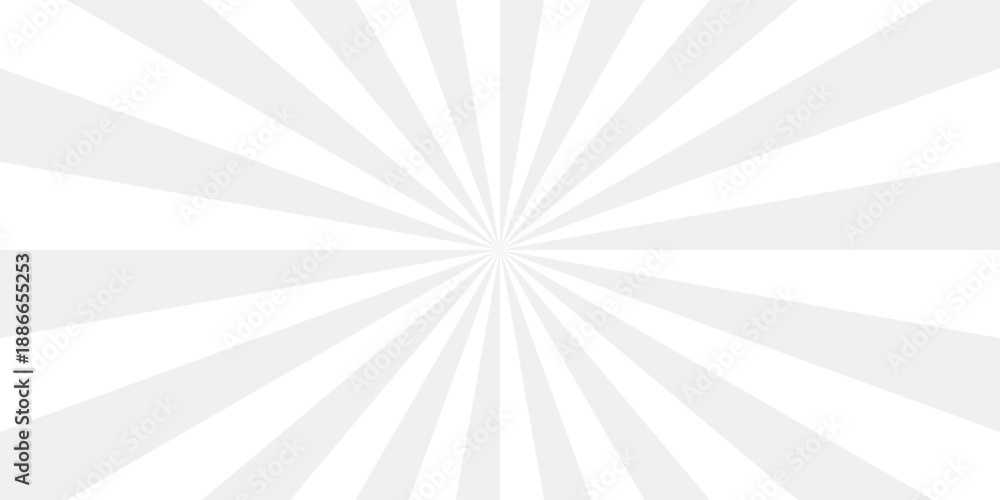Fototapeta premium Abstract white and gray retro with sunburst pattern design. Vintage sunrays illustration swirl grunge spiral line. sun beam vector banner design and comic burst gradient concept pattern.