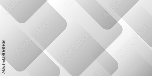 Modern Abstract white background design with layers of textured white transparent material in triangle and squares shapes. White color technology concept geometric line vector background.