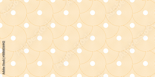 Modern abstract orange circle line patter background. Seamless design for banner and wave overlapping geometric design.