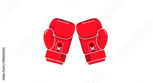 Pair of Red Boxing Gloves Ready for a Fight.