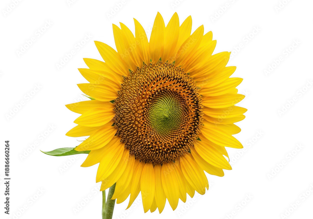 Fototapeta premium Bright sunflower isolated on transparent background