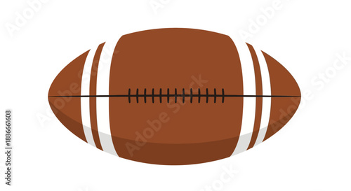 American Football Ball Isolated on White Background.
