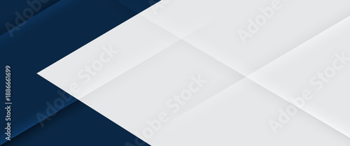 Dark blue and white abstract background. White and blue modern abstract wide banner with geometric shapes. vector illustration