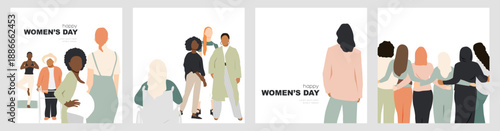 Happy Women's Day card set.