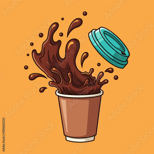 Coffee cup spill Vector