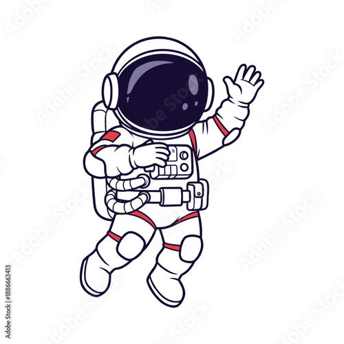 Astronaut waving in space Vector