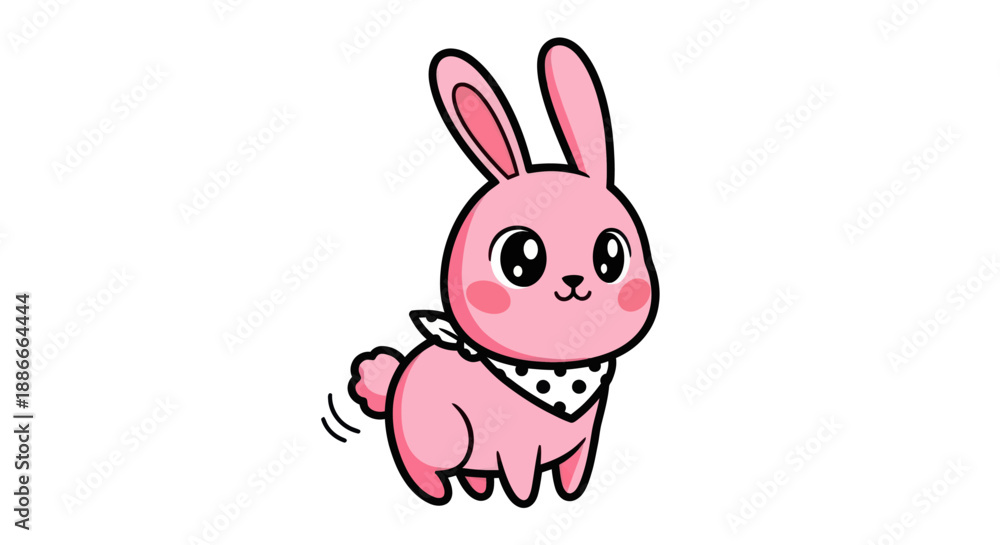 Obraz premium Cartoon rabbit illustration on white background