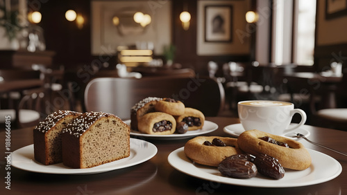 Wallpaper Mural Assorted Pastries and Coffee on Table 1. Torontodigital.ca
