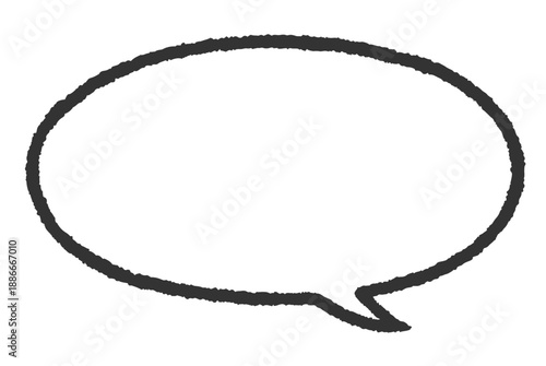  手描き風の楕円形の吹き出し（横長・太線・内側が白背景）