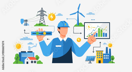 Engineer Analyzing Renewable Energy Data.