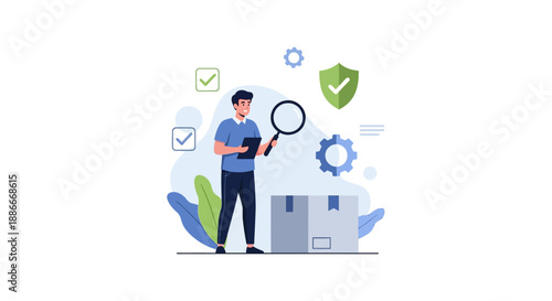 Man Analyzing Data with Magnifying Glass.