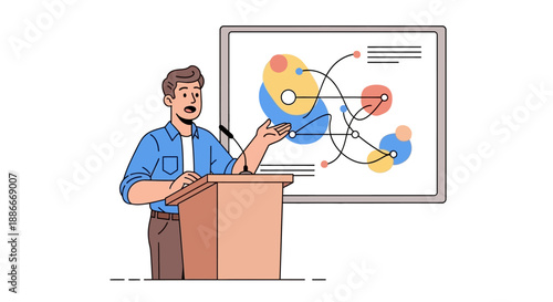 Man giving presentation at the podium.