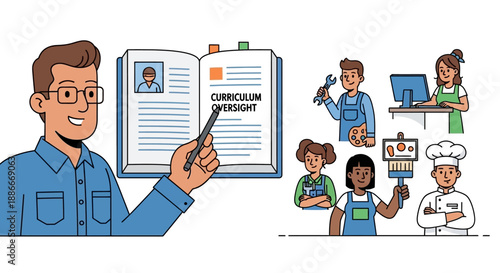 Man holding open book with resume inside.