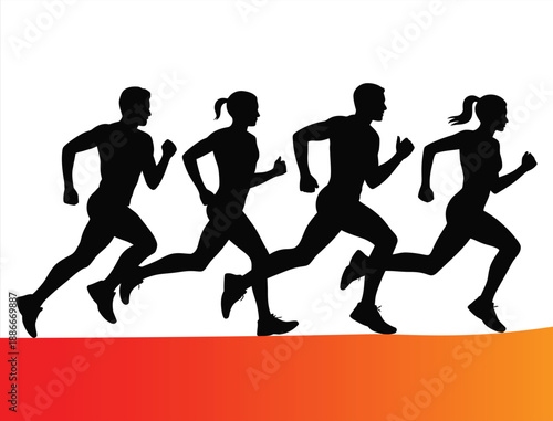 runners vector silhouettes