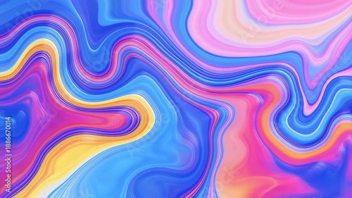 Wallpaper Mural Colorful abstract fluid art with swirling patterns in vibrant hues of blue, pink, and yellow. Represents creativity, energy, and modern design aesthetics Torontodigital.ca