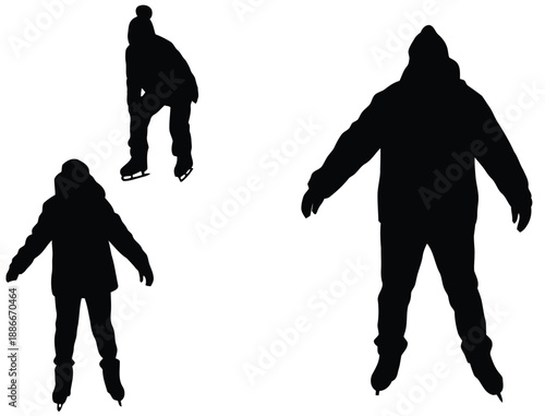 collection of silhouettes of people rollerblading