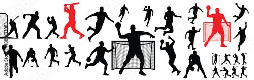 Athlete Sports Action Silhouettes set