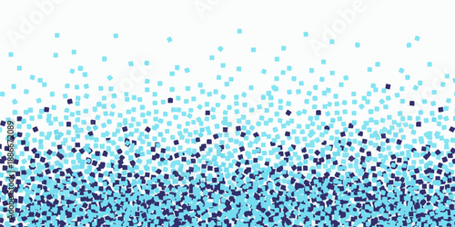 A vibrant gradient of blue dots scattered across the image, creating a dynamic and abstract visual effect from top to bottom.