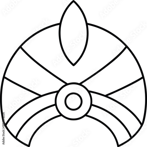 turban line art vector illustration on transparent background