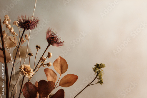 Calm Nature Inspired Botanical Scene with Soft Greenery and Ample Copy Space for Wellness and Design Use  
