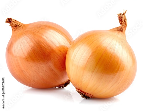 Wallpaper Mural Two golden onions on a white background, close-up. Torontodigital.ca