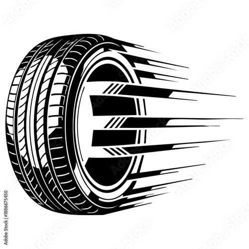 Fast Motion Car Tire Graphic For High Speed Automotive Racing Performance Parts
