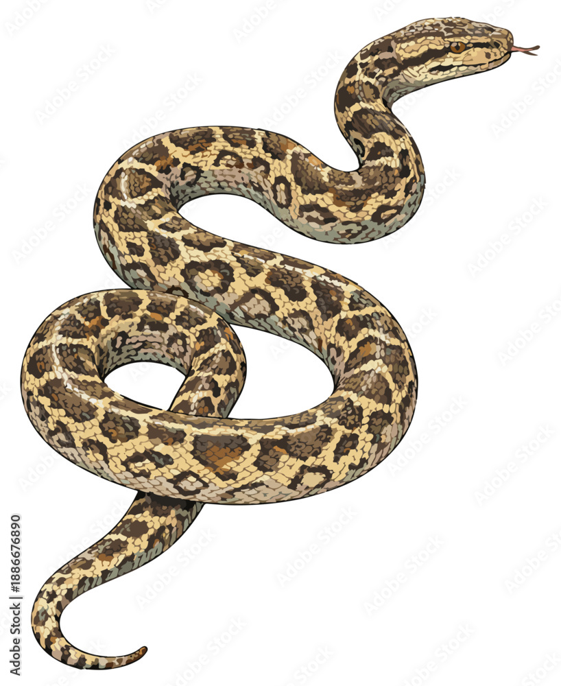 Obraz premium Malayopython timoriensis illustration art