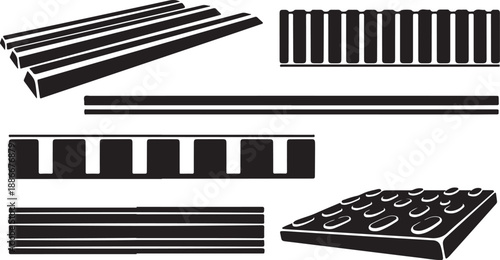 Black and white striped patterns and textures collection