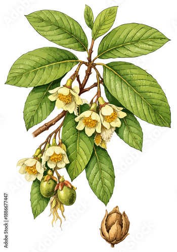 Shorea robusta illustration art