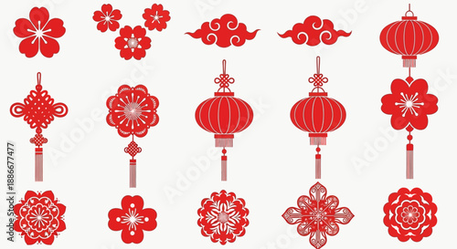 Traditional Chinese and Asian Symbol Icon Set